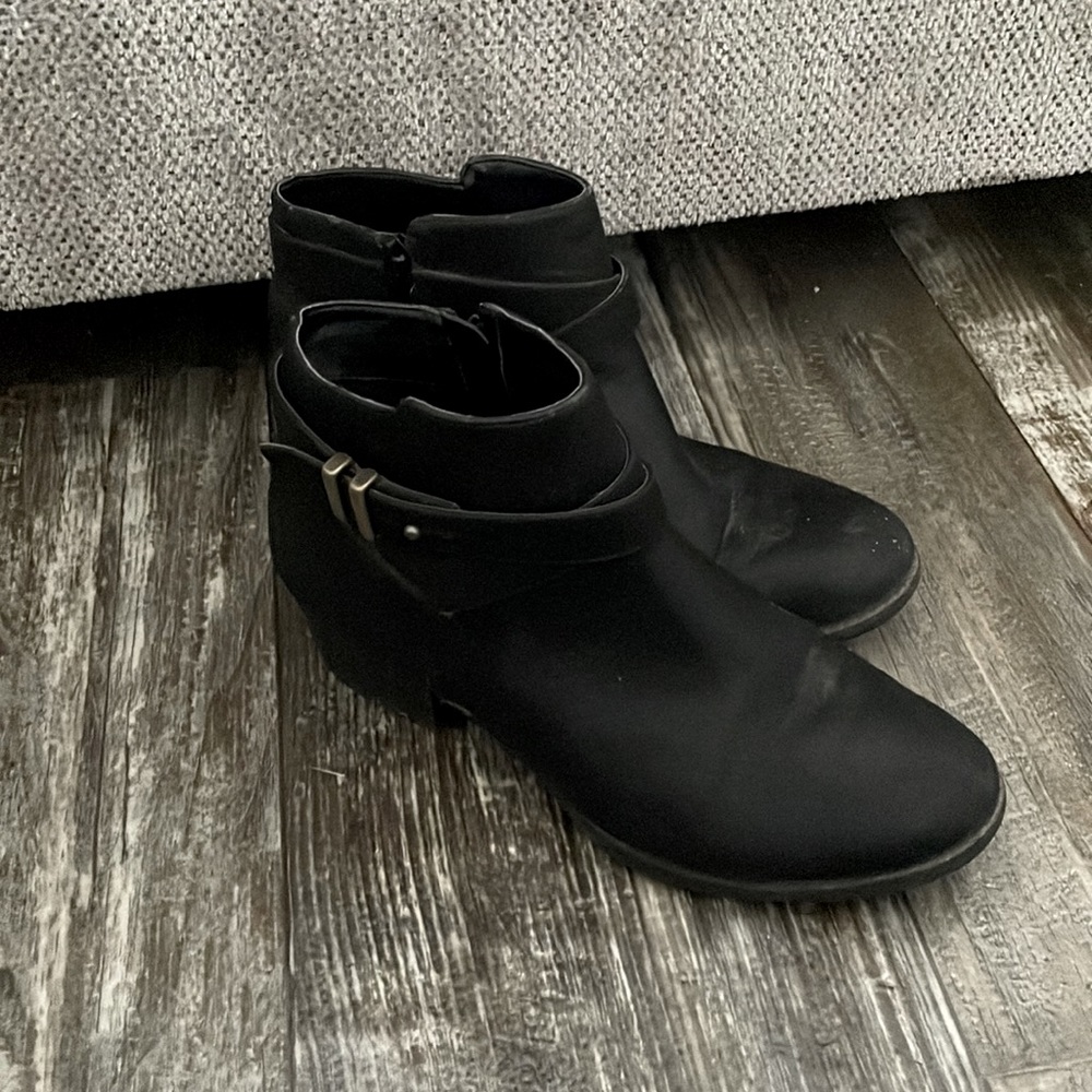 INC Black Ankle Zip-Up Boots